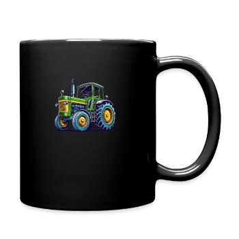 traktor trecker - Tasse einfarbig - Schwarz - Rechts