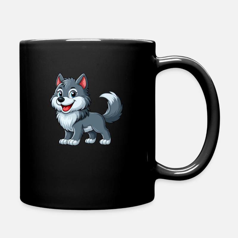 Wolf - Tasse einfarbig - Schwarz