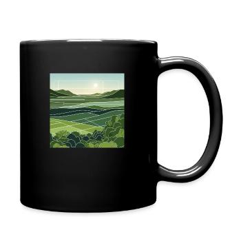 Klare Linien, die üppige Ebenen darstellen - Tasse einfarbig - Schwarz - Rechts