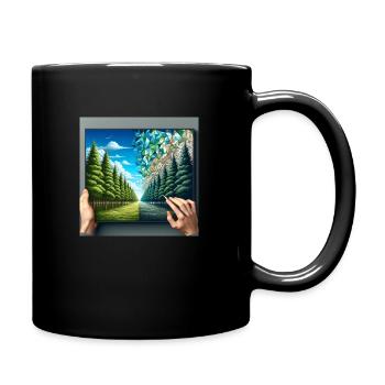 Digital Forest - Tasse einfarbig - Schwarz - Rechts