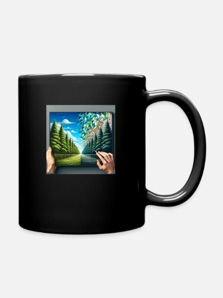 Digital Forest - Tasse einfarbig - Schwarz