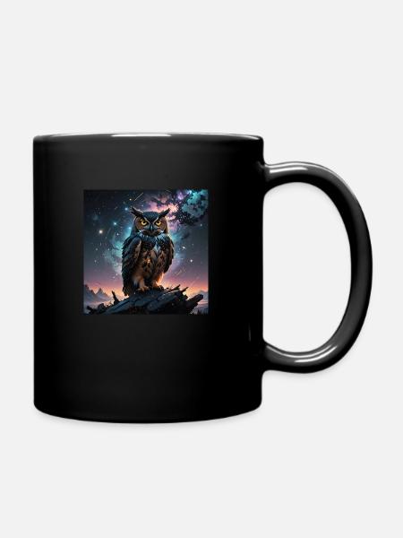Die Weißheit der Eule - Tasse einfarbig - Schwarz