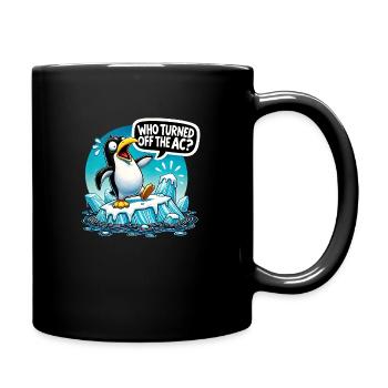 Funny Penguin Global Warming - Tasse einfarbig - Schwarz - Rechts