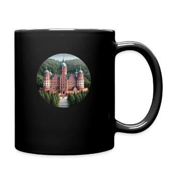 Heidelberger Schloss - Tasse einfarbig - Schwarz - Rechts
