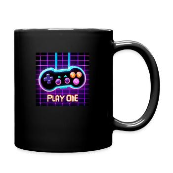 🎮 Retro Gaming Vibes – PLAY ONE ✨ - Full Colour Mug - black - Right
