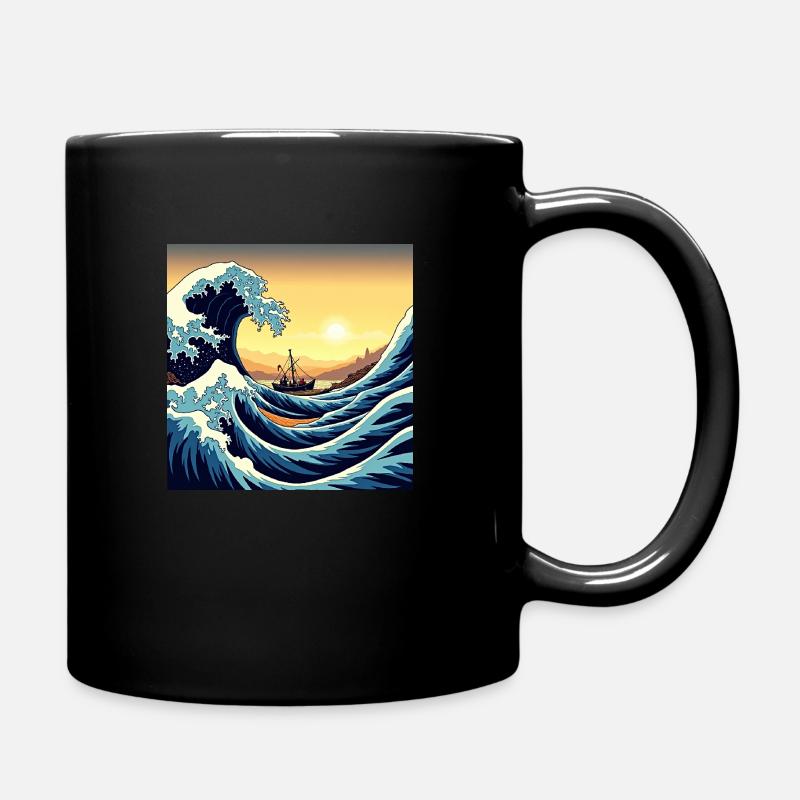 Mystic Waves - Tasse einfarbig - Schwarz