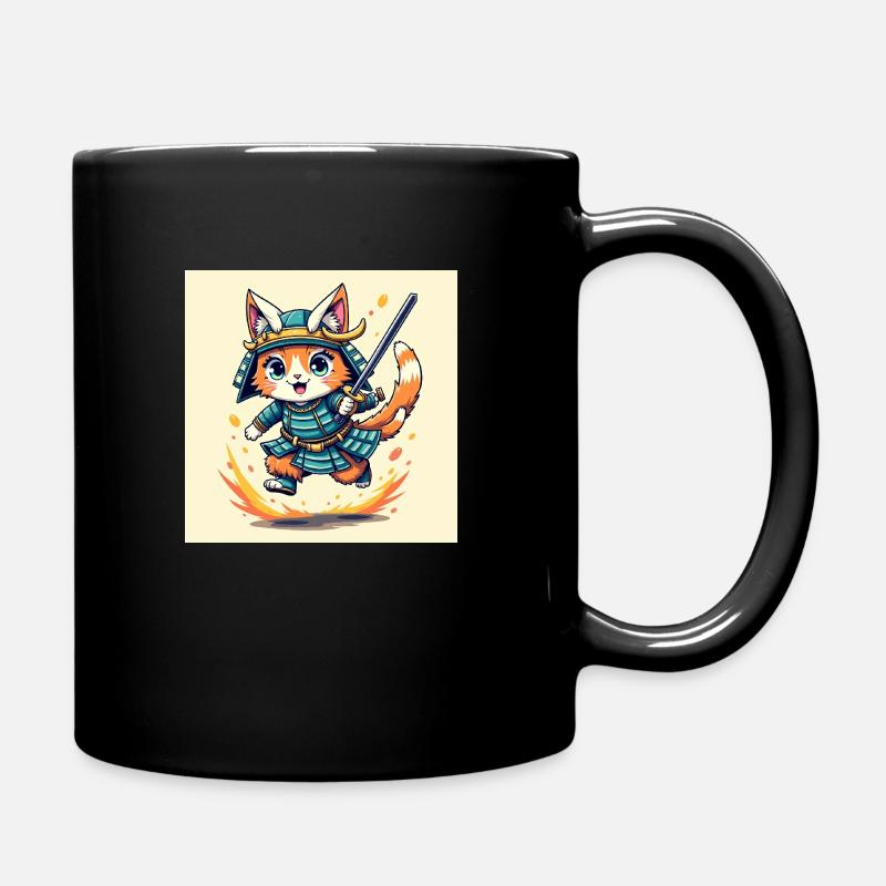 Cat Samurai Original - Tasse einfarbig - Schwarz