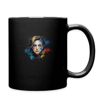 Woman Face Paint - Tasse einfarbig - Schwarz - Rechts