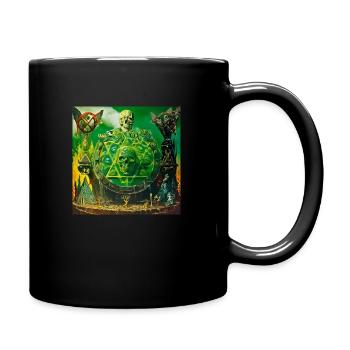 NOXPOX Typo computer skull hemp pentagram hexagram - Tasse einfarbig - Schwarz - Rechts