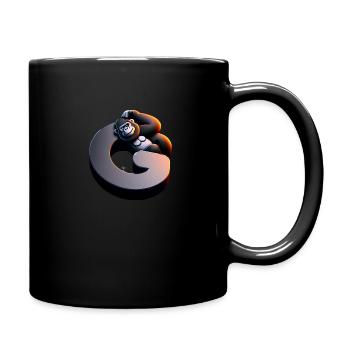 Funny gorilla on letter G - Full Colour Mug - black - Right