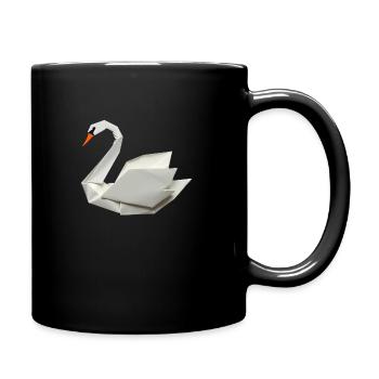 cygne en origami - Mug uni - noir - Droite