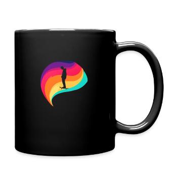 Skaten Longboard - Tasse einfarbig - Schwarz - Rechts