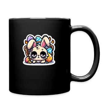 Burnout Bunny - Tasse einfarbig - Schwarz - Rechts