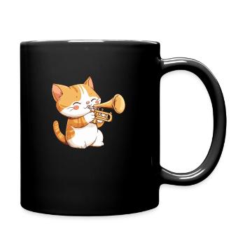 Katze Musikalisch Musik - Tasse einfarbig - Schwarz - Rechts