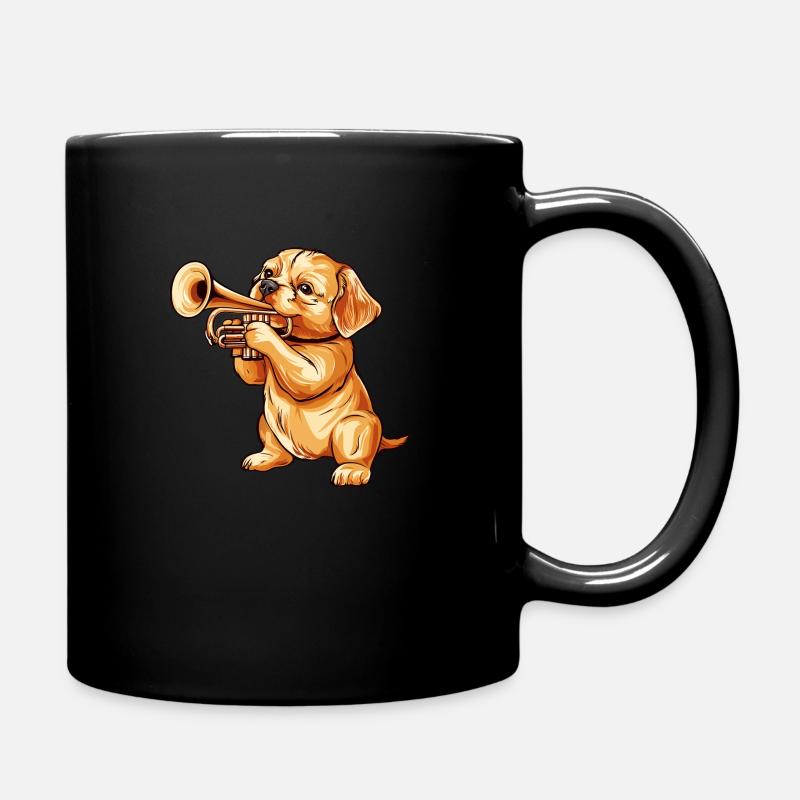 Dog Trumpet - Full Colour Mug - black