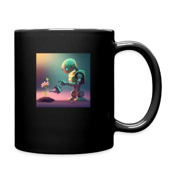 Robot’s Gentle Touch - Tasse einfarbig - Schwarz - Rechts