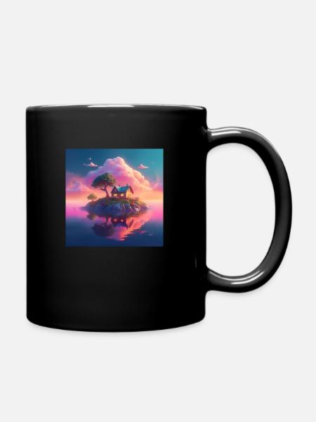 Dreamy Island Retreat - Full Colour Mug - black