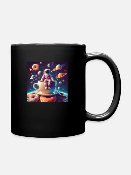 Space Donut Break - Full Colour Mug - black