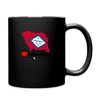 Flag Arkansas heart 'ARKANSAS' - Full Colour Mug - black - Right