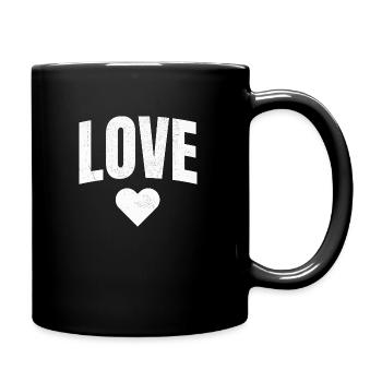 Liebe | Liebe | Herz | Herz - Tasse einfarbig - Schwarz - Rechts