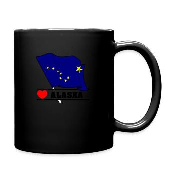 Flagge Alaska Herz ALASKA - Tasse einfarbig - Schwarz - Rechts