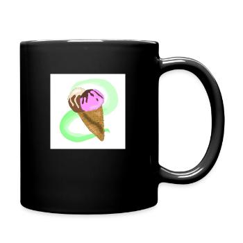 Chocolate and strawberry cone cream - Full Colour Mug - black - Right