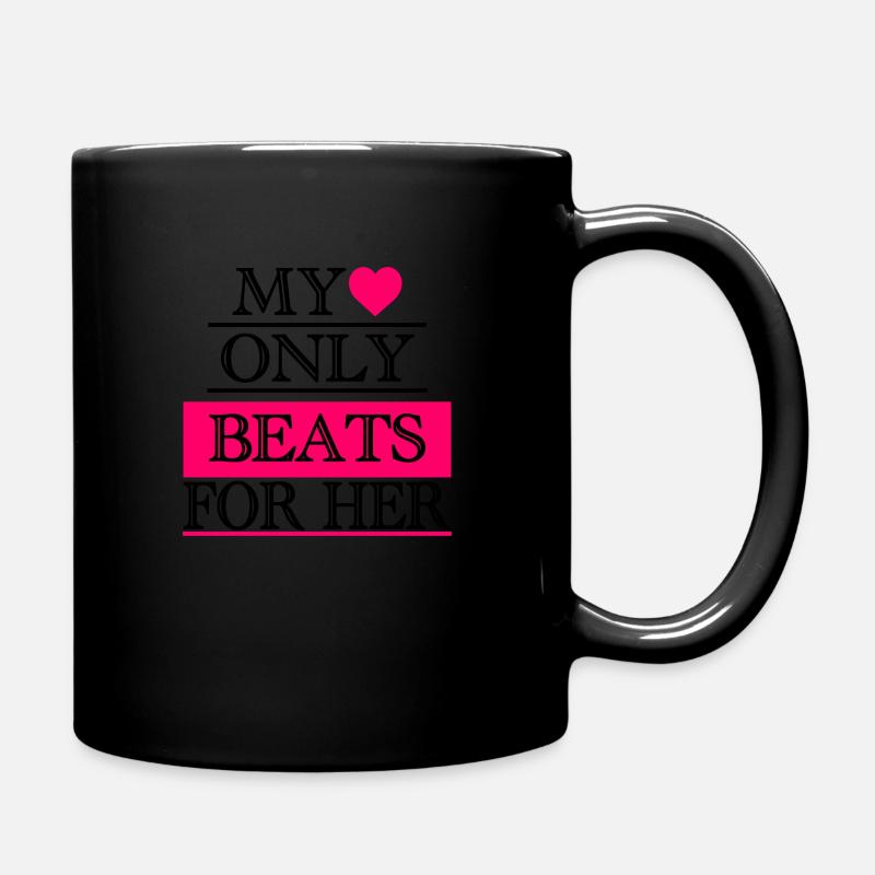 my love only beats for her - Full Colour Mug - black