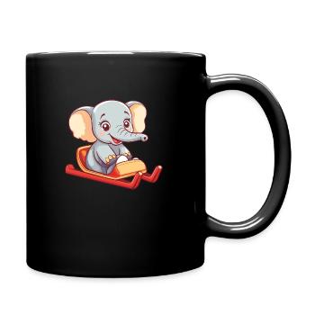 Elephant Winter Sports - Full Colour Mug - black - Right