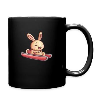Rabbit Winter Winter Sports - Full Colour Mug - black - Right