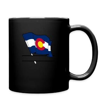 Flag Colorado text banner - Full Colour Mug - black - Right