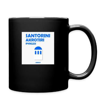 Santorini Greece - Full Colour Mug - black - Right