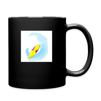 Surfbrett - Tasse einfarbig - Schwarz - Rechts