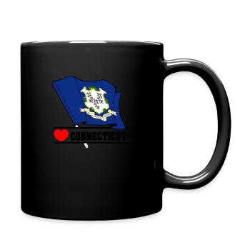 Flag Connecticut heart CONNECTICUT - Full Colour Mug - black - Right