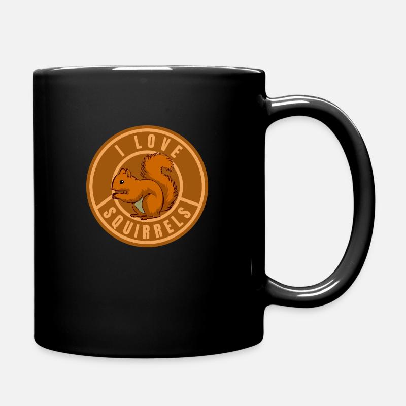 I love squirrels - Full Colour Mug - black