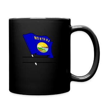 Flag Montana text banner - Full Colour Mug - black - Right