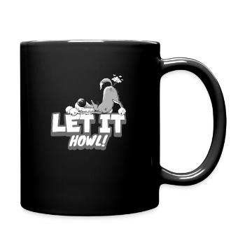 loup pet en disant je le laisse hurler je pète - Mug uni - noir - Droite