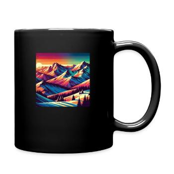 Panorama de montagne au coucher du soleil - Mug uni - noir - Droite