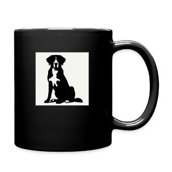 Sitzender Schweizer Sennenhund - Tasse einfarbig - Schwarz - Rechts