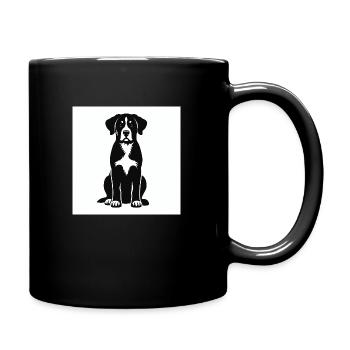 Silhouette Großer Schweizer Sennenhund - Tasse einfarbig - Schwarz - Rechts