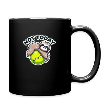 Tennisball mit Faultier - Tasse einfarbig - Schwarz - Rechts
