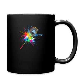 Raquette de badminton colorée Badminton - Mug uni - noir - Droite