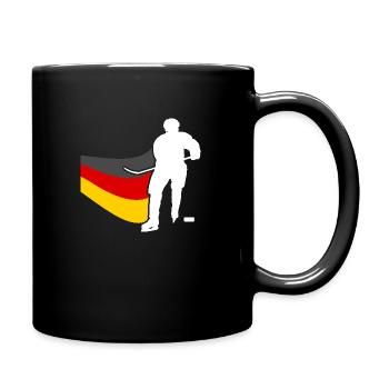 Eishockeyspieler Deutschland Flagge Eishockey - Tasse einfarbig - Schwarz - Rechts