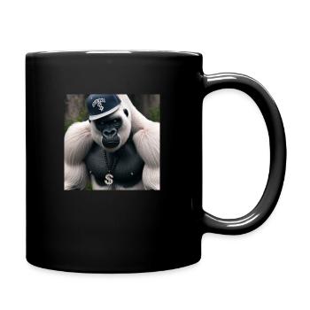 Weißer Gorilla - Tasse einfarbig - Schwarz - Rechts