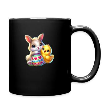 Oeuf de poussin de lapin de Pâques - Mug uni - noir - Droite