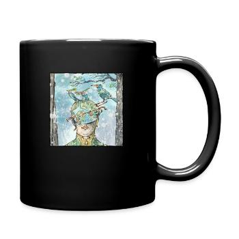 Maske - Tasse einfarbig - Schwarz - Rechts