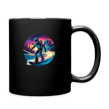 580s Snowboarding - Full Colour Mug - black - Right