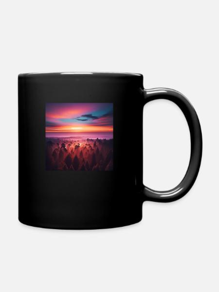 Himmel mit wald - Tasse einfarbig - Schwarz
