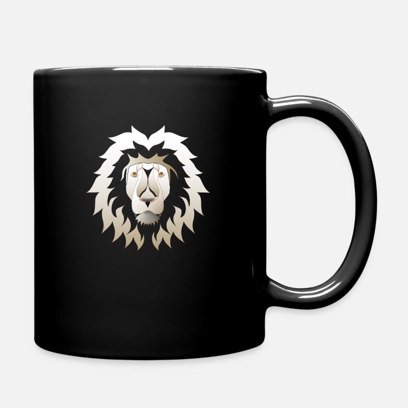 tête de lion - Mug uni - noir