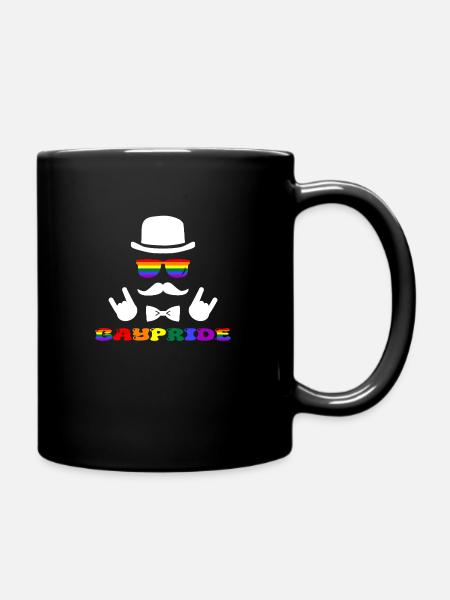 Pride Gentleman Regenbogen Stil - Tasse einfarbig - Schwarz