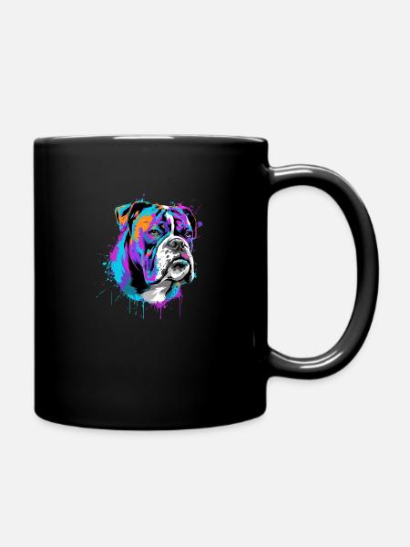 Splash Art Boxer Propriétaire D'un Chien Cadeau - Mug uni - noir
